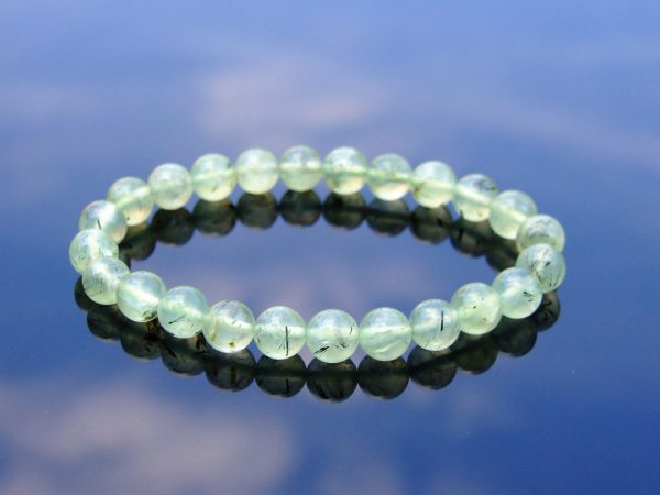 Prehnite Natural Gemstone Bracelet 6-9'' Elasticated Michael's UK Jewellery