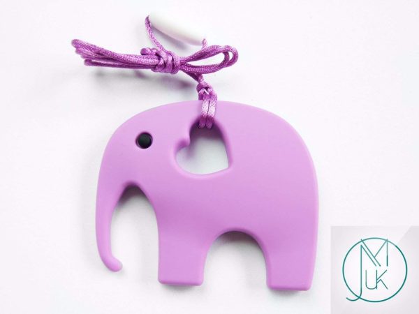 Purple Elephant Pendant Teething Necklace Michael's UK Jewellery