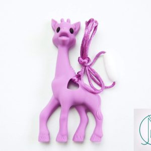 Purple Giraffe Pendant Teething Necklace Michael's UK Jewellery