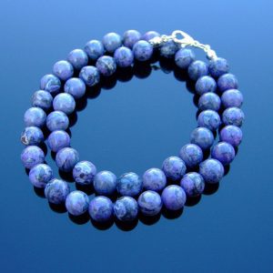Purple Scenery Jasper Natural Dyed Gemstone Necklace 8mm Beaded 16-30inch Michael's UK Jewellery
