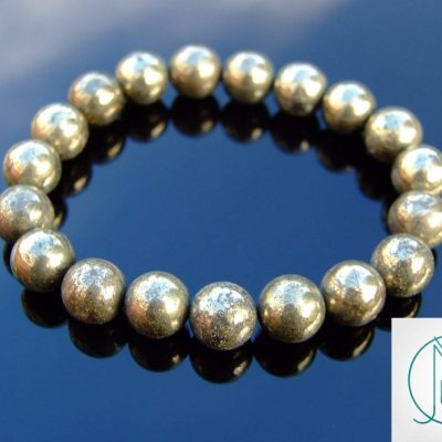 Pyrite 10mm Natural Gemstone Bracelet 6-9'' Elasticated Michael's UK Jewellery
