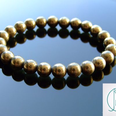 Pyrite Natural Gemstone Bracelet 6-9'' Elasticated Michael's UK Jewellery