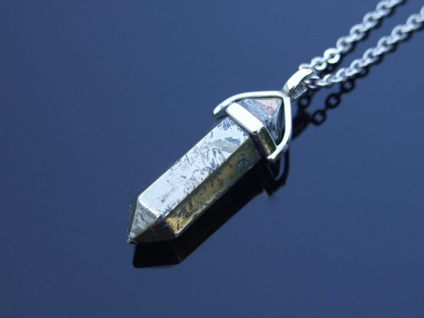 Gemstone Necklace Pyrite Natural Point Pendant beads mouse