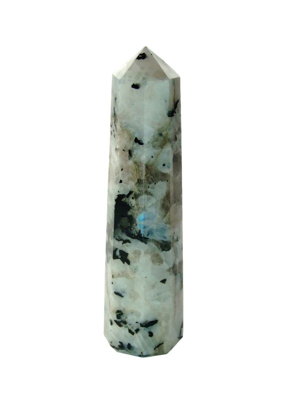 Rainbow Moonstone Tower Polished Natural Gemstone Crystal Obelisk Michael's UK Jewellery