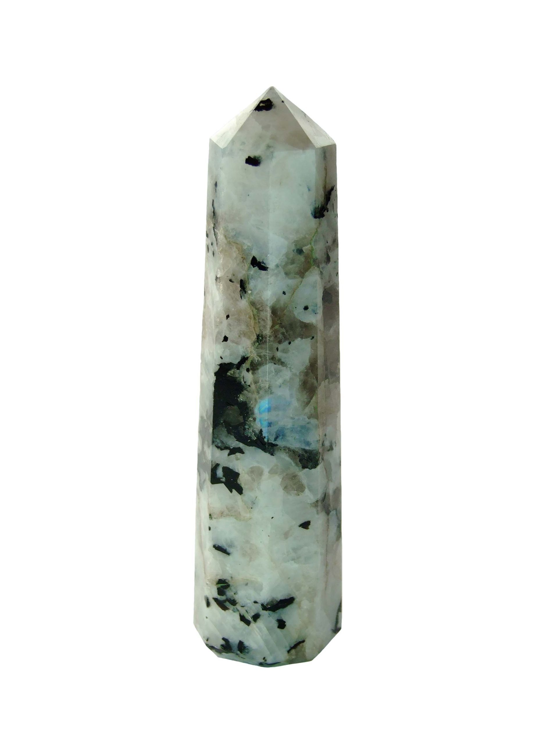 Rainbow Moonstone Tower Polished Natural Gemstone Crystal Obelisk Michael's UK Jewellery