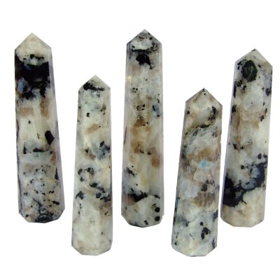 Rainbow Moonstone Tower Polished Natural Gemstone Crystal Obelisk Michael's UK Jewellery