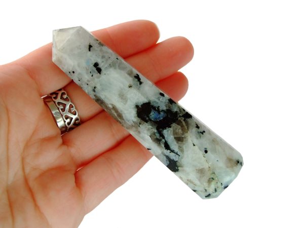 Rainbow Moonstone Tower Polished Natural Gemstone Crystal Obelisk Michael's UK Jewellery