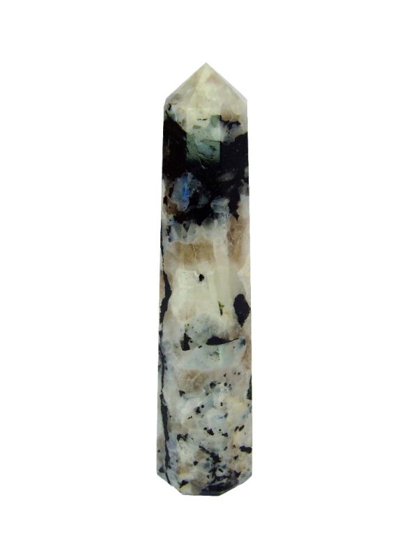 Rainbow Moonstone Tower Polished Natural Gemstone Crystal Obelisk Michael's UK Jewellery