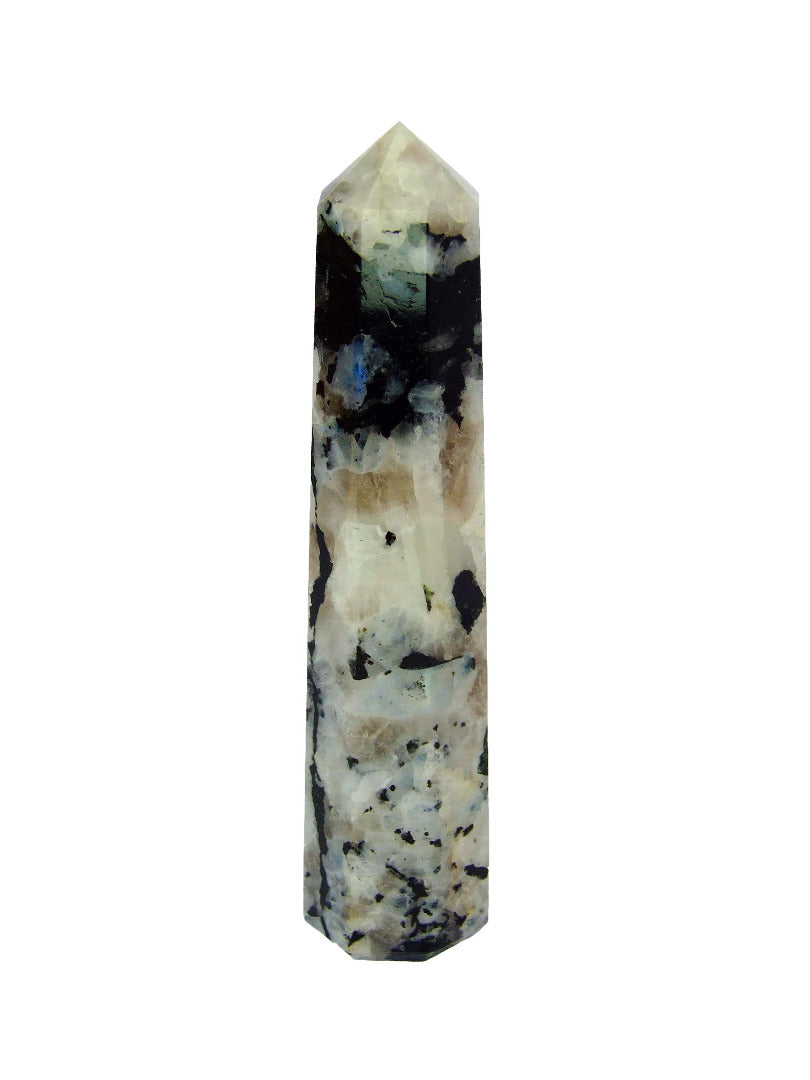 Rainbow Moonstone Tower Polished Natural Gemstone Crystal Obelisk Michael's UK Jewellery