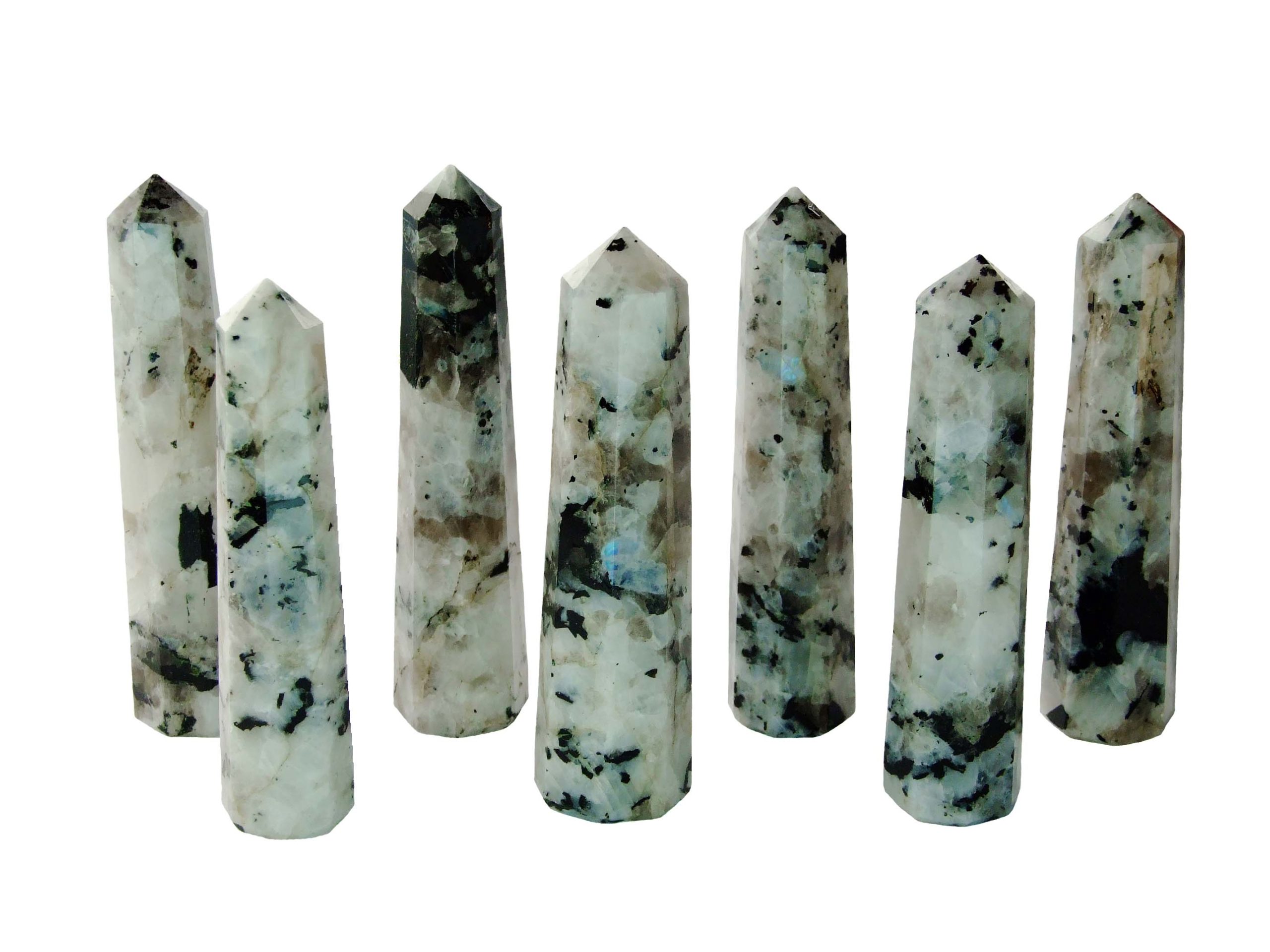 Rainbow Moonstone Tower Polished Natural Gemstone Crystal Obelisk Michael's UK Jewellery