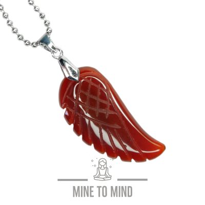 Red Agate Angel Wing Necklace Natural Gemstone Pendant mine to mind