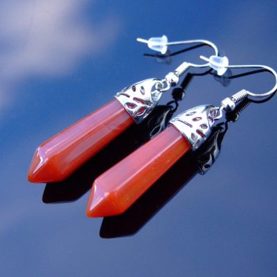 Red Agate Natural Gemstone Earrings Michael's UK Jewellery