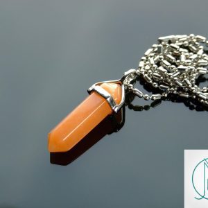 Red Aventurine Natural Crystal Point Pendant Gemstone Necklace Michael's UK Jewellery