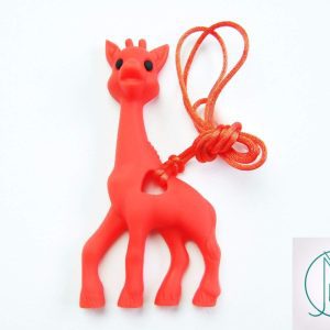 Red Giraffe Pendant Teething Necklace Michael's UK Jewellery