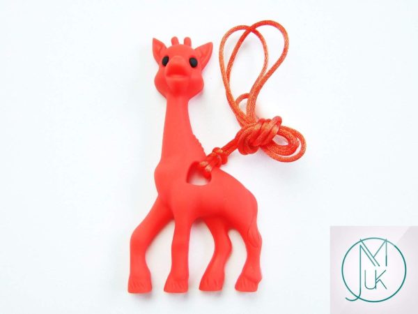Red Giraffe Pendant Teething Necklace Michael's UK Jewellery
