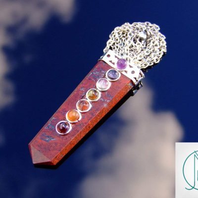 Red Jasper 7 Chakra Natural Gemstone Pendant Necklace 50cm Michael's UK Jewellery