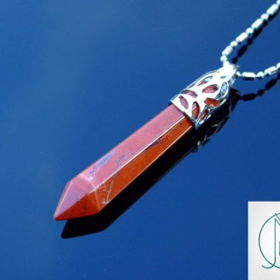 Red Jasper Long Point Pendant Gemstone Necklace Michael's UK Jewellery