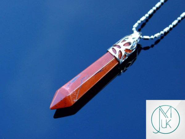 Red Jasper Long Point Pendant Gemstone Necklace Michael's UK Jewellery
