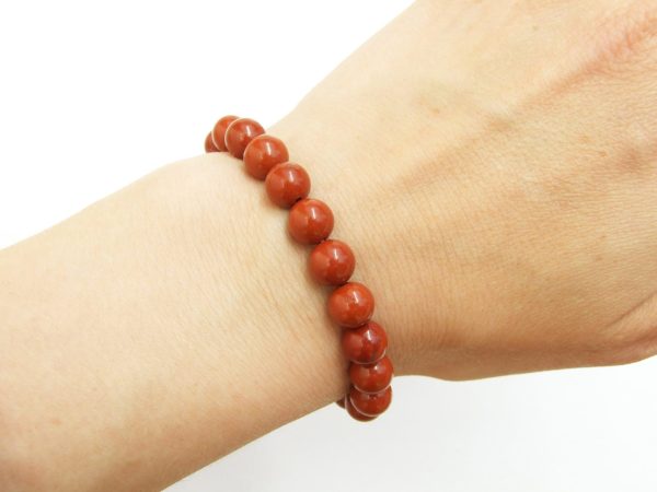Red Jasper Natural Gemstone Bracelet 6-9'' Elasticated Michael's UK Jewellery