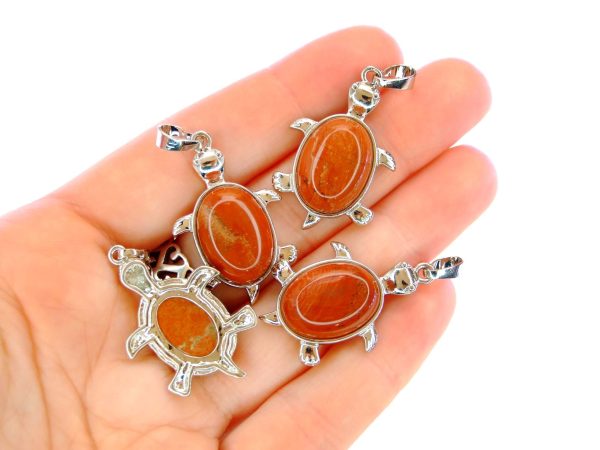 Red Jasper Necklace Turtle Pendant Natural Gemstone With Pouch Michael's UK Jewellery