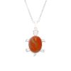Red Jasper Necklace Turtle Pendant Natural Gemstone With Pouch Michael's UK Jewellery