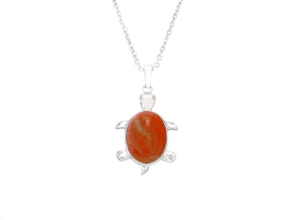 Red Jasper Necklace Turtle Pendant Natural Gemstone With Pouch Michael's UK Jewellery