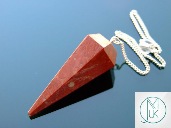Red Jasper Pendulum Natural Gemstone for Dowsing Scrying Divination Meditation Michael's UK Jewellery