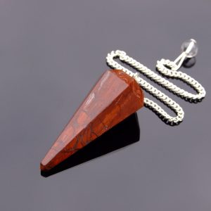 Red Petrified Wood Pendulum Natural Gemstone for Dowsing Scrying Divination Meditation Michael's UK Jewellery