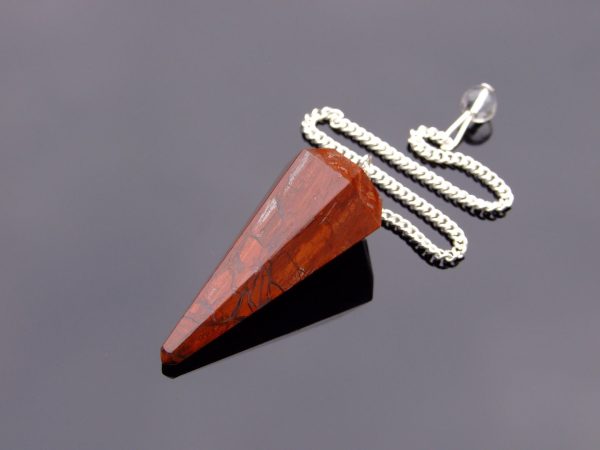 Red Petrified Wood Pendulum Natural Gemstone for Dowsing Scrying Divination Meditation Michael's UK Jewellery