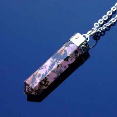 Rhodochrosite Hexa Point Pendant Necklace Michael's UK Jewellery