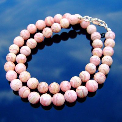 Rhodochrosite Natural Gemstone Necklace 8mm Beaded 16-30inch Michael's UK Jewellery