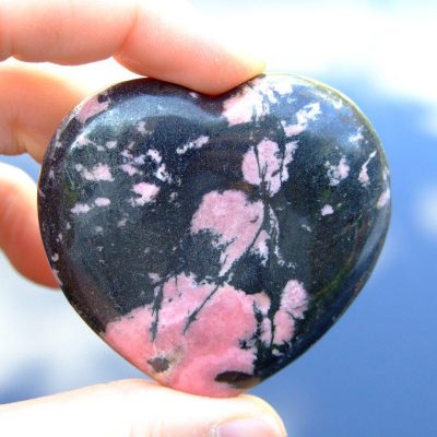 Rhodonite Carved Heart Natural Gemstone Michael's UK Jewellery