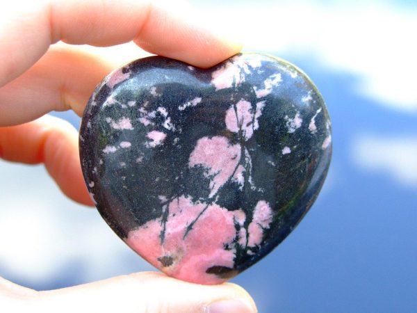 Rhodonite Carved Heart Natural Gemstone Michael's UK Jewellery