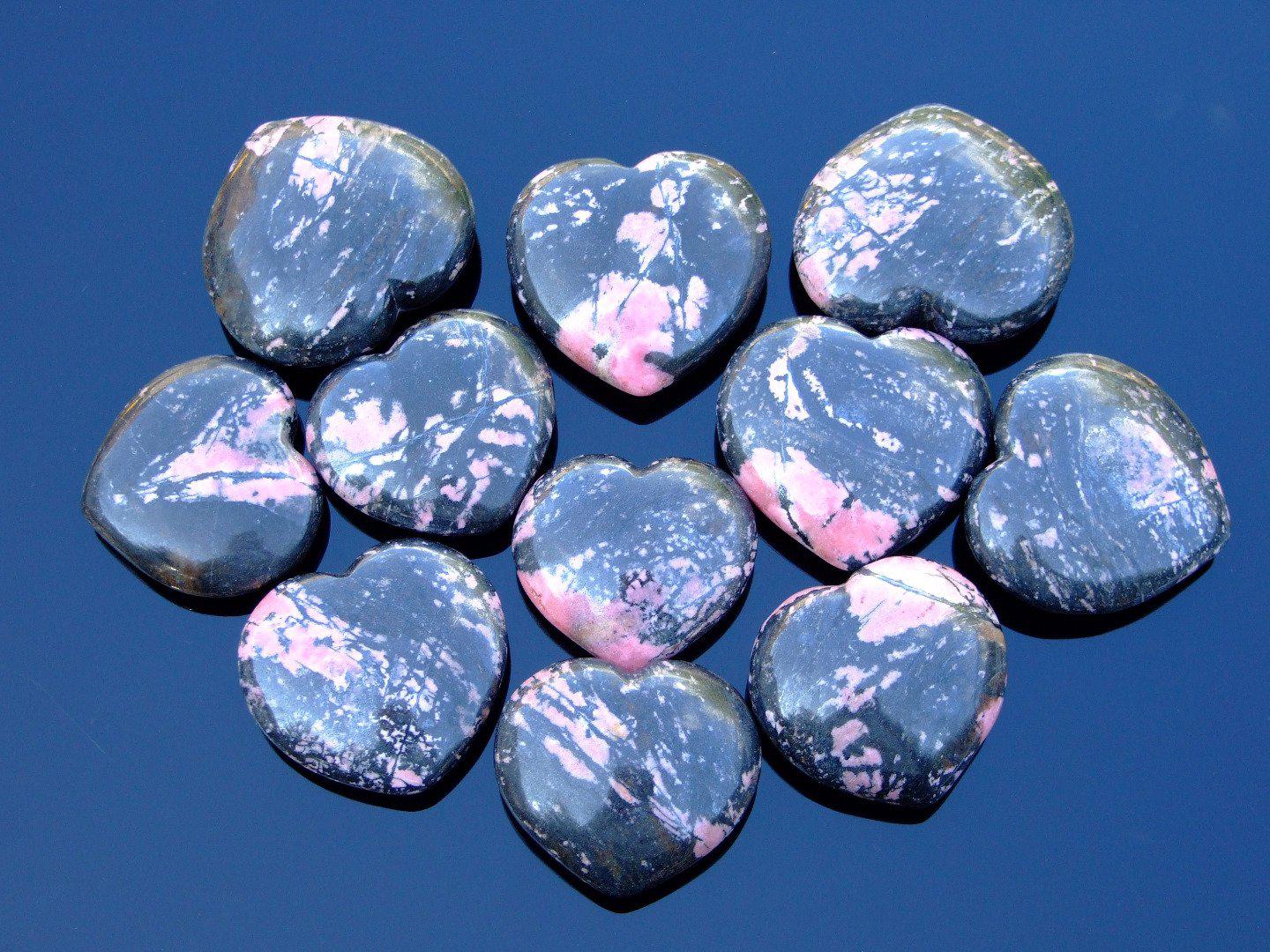Rhodonite Carved Heart Natural Gemstone Michael's UK Jewellery