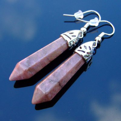 Rhodonite Natural Gemstone Earrings Michael's UK Jewellery