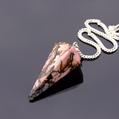 Rhodonite Pendulum Natural Gemstone for Dowsing Scrying Divination Meditation Michael's UK Jewellery