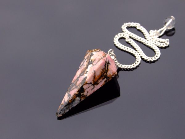 Rhodonite Pendulum Natural Gemstone for Dowsing Scrying Divination Meditation Michael's UK Jewellery