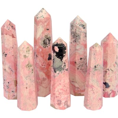Rhodonite Tower Polished Natural Gemstone Crystal Obelisk Michael's UK Jewellery