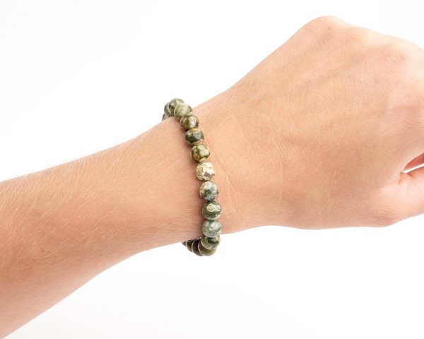 Rhyolite Natural Gemstone Bracelet 6-9'' Elasticated Michael's UK Jewellery