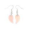 Rose Quartz Earrings Angel Wing Shape Natural Gemstone with Pouch Michael's UK Jewellery