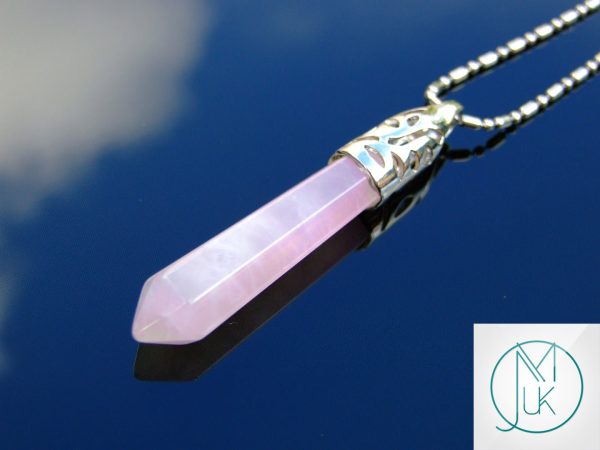 Rose Quartz Long Point Pendant Gemstone Necklace Michael's UK Jewellery