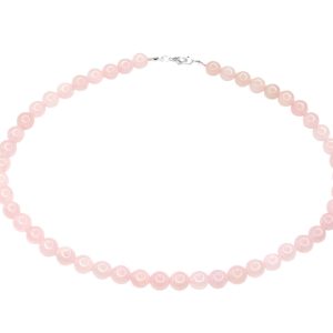 Rose Quartz Natural Dyed Gemstone Necklace 8mm Beaded 16-30inch Michael's UK Jewellery
