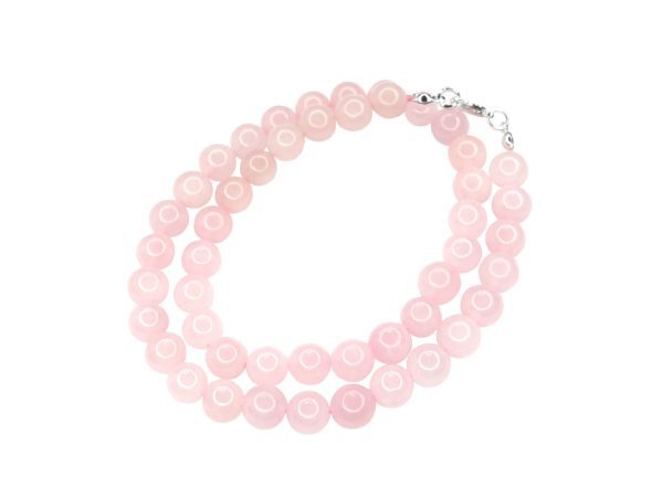 Rose Quartz Natural Dyed Gemstone Necklace 8mm Beaded 16-30inch Michael's UK Jewellery