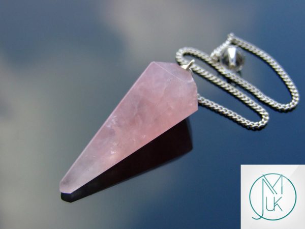 Rose Quartz Pendulum Natural Gemstone for Dowsing Scrying Divination Meditation Michael's UK Jewellery