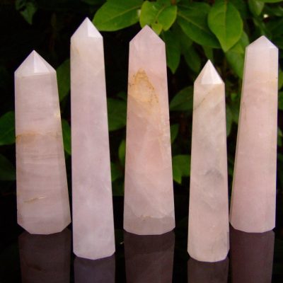 Rose Quartz Tower Polished Natural Gemstone Crystal Obelisk Michael's UK Jewellery