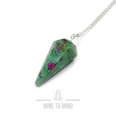 Ruby Fuchsite Gemstone Pendulum Ruby Zoisite mine to mind