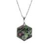 Gemstone Necklace Ruby Zoisite Hexagon Pendant Natural beads mouse