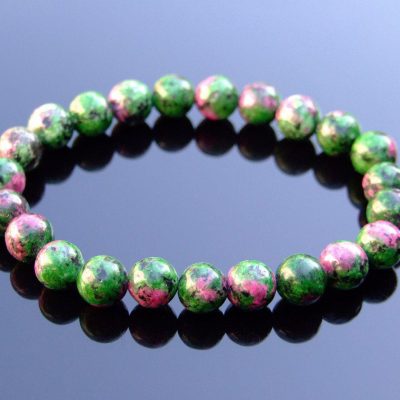 Ruby Zoisite Natural Dyed Gemstone Bracelet 6-9'' Elasticated Michael's UK Jewellery