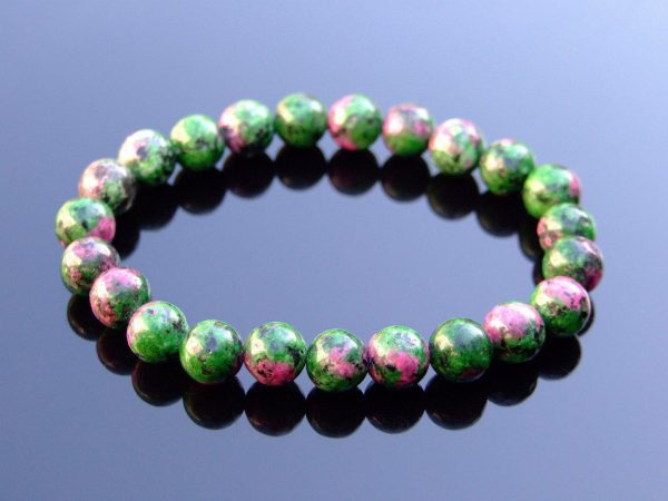 Ruby Zoisite Natural Dyed Gemstone Bracelet 6-9'' Elasticated Michael's UK Jewellery