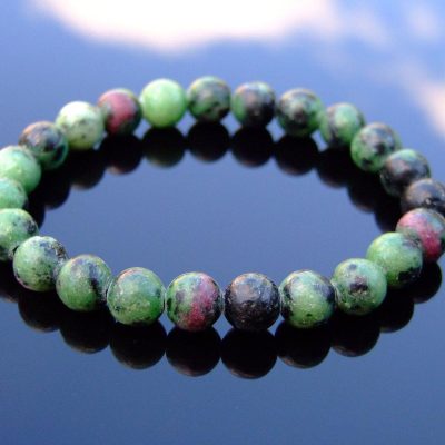 Ruby Zoisite Natural Gemstone Bracelet 6-9'' Elasticated Michael's UK Jewellery